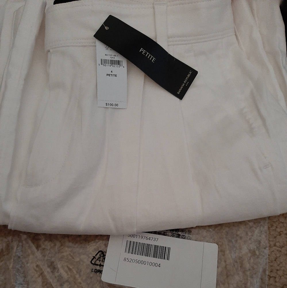 BANANA REPUBLIC LINEN-BLEND WIDE-LEG PLEATED TROUSER